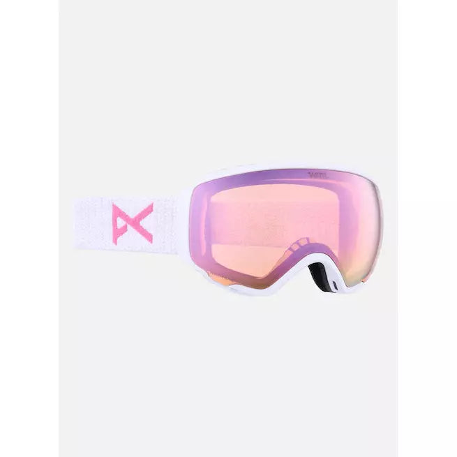 Anon WM1 Goggles + Bonus Lens + MFI® Face Mask-White/Cloudy Pink