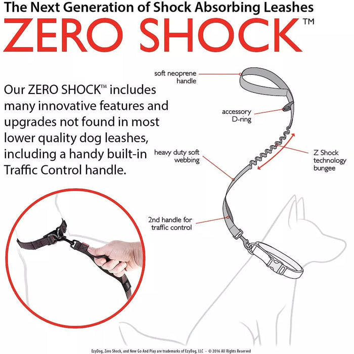 Ezy Dog 48 Zero Shock Leash - Red