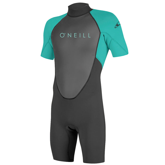 ONeill Youth Reactor-2 2mm Back Zip Short sleeve Spring Suit Black / Ocean