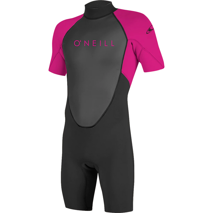ONeill Youth Reactor-2 2mm Back Zip Short Sleeve Spring Black / Berry