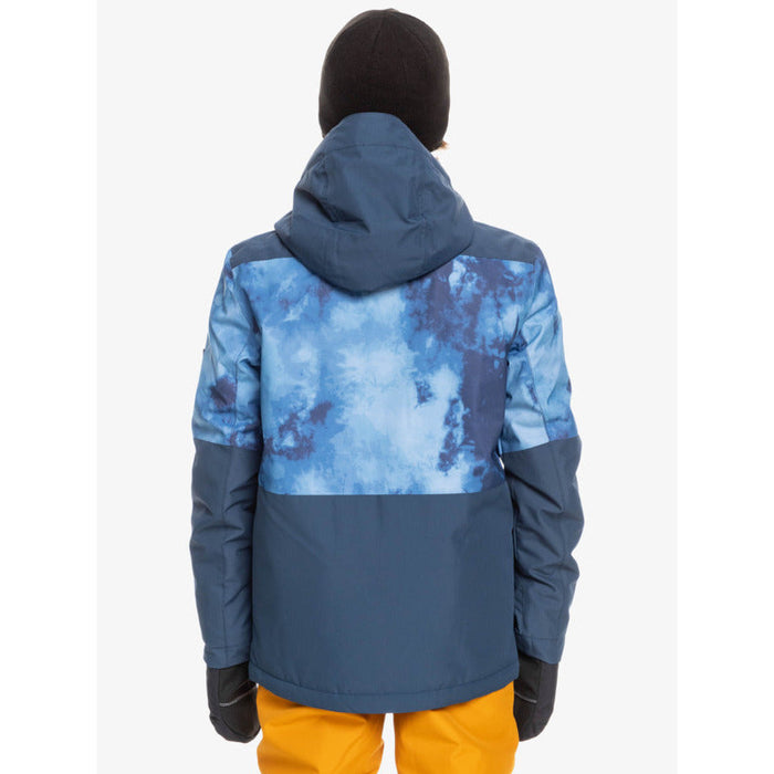 Quiksilver 2023 Mission Printed Block Youth Jacket= Blue Quiet Storm (BSN2)