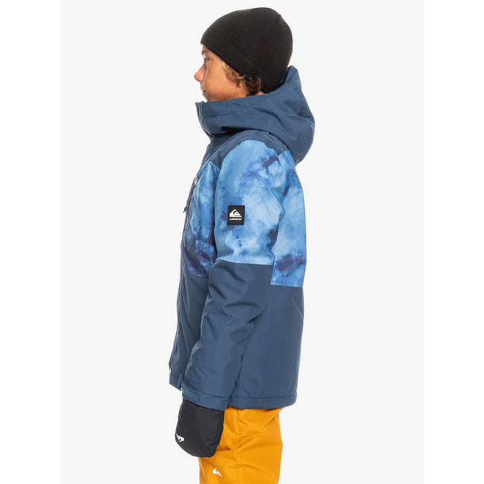 Quiksilver 2023 Mission Printed Block Youth Jacket= Blue Quiet Storm (BSN2)